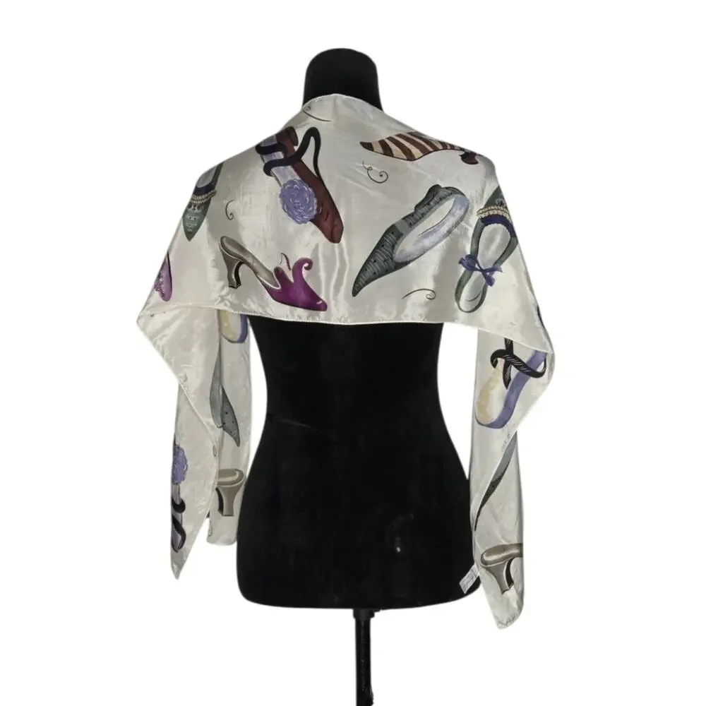 The Metropolitan Museum of Art 100% Silk Shoe Print Scarf Fashion Art Made Japan